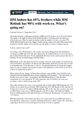 IIM Indore has 65% freshers while IIM