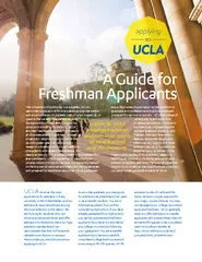 A Guide forFreshman ApplicantsAs an undergraduate, you may apply for a