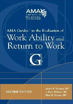 (BOOS)-AMA Guides to the Evaluation of Work Ability and Return to Work