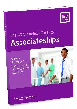 (BOOK)-Associateships: A Guide for Owners and Prospective Associates (ADA Practical Guide) (ADA Practical Guides)