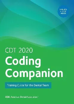 (EBOOK)-CDT 2020 Coding Companion: Training Guide for the Dental Team