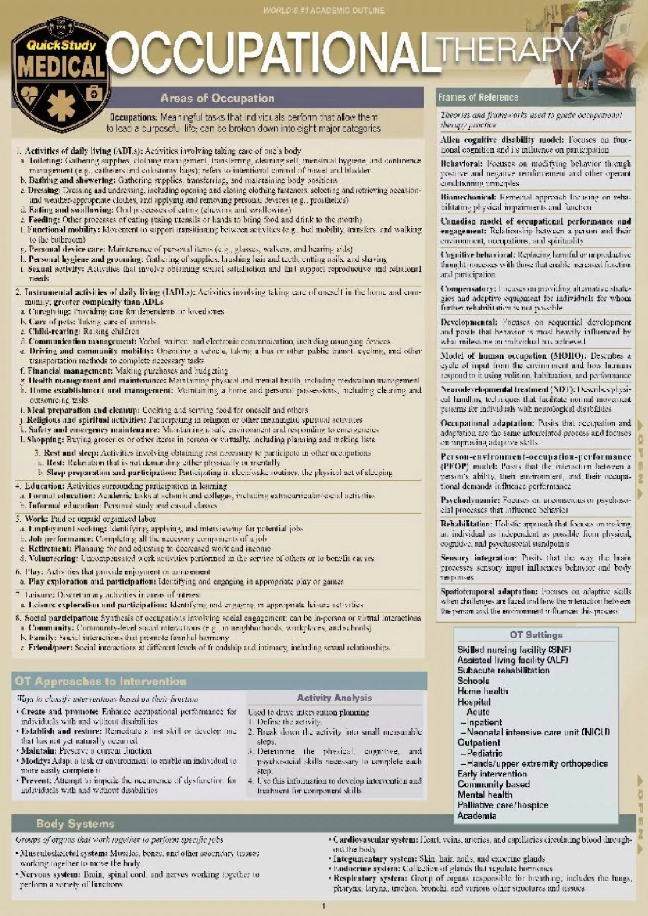 (BOOS)-Occupational Therapy: A Quickstudy Laminated Reference Guide