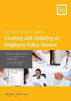 (BOOK)-Creating and Updating an Employee Policy Manual: Policies for Your Practice (ADA Practical Guides)