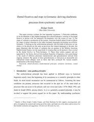 Dental fricatives and stops in Germanic: deriving diachronic processes