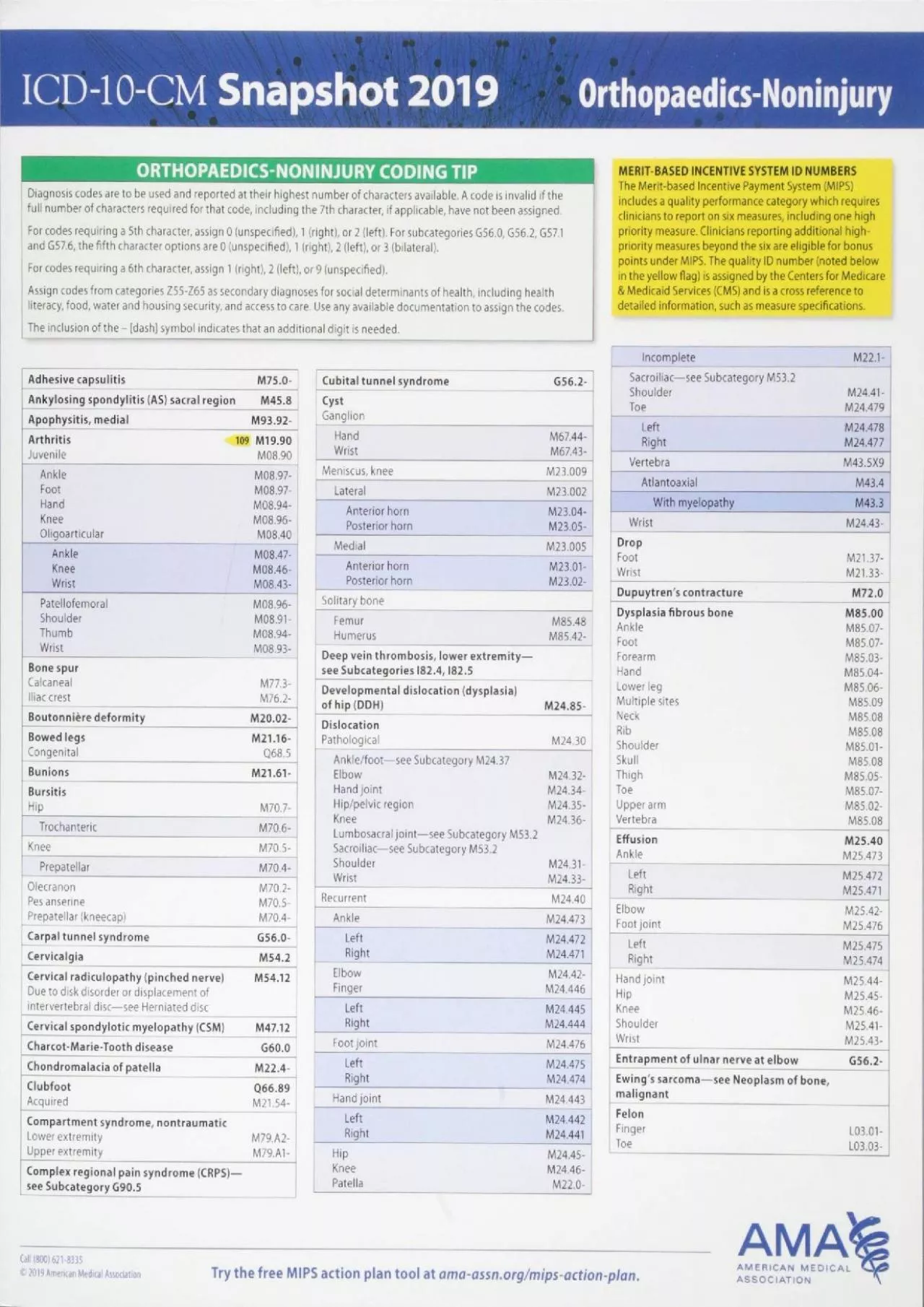 (BOOK)-ICD-10-CM 2019-Orthopaedics Snapshot Coding Card: Injury