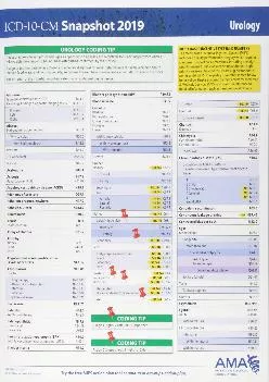 (BOOK)-ICD-10-CM 2019 Snapshot Coding Card: Urology