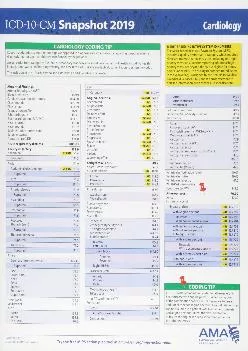 (READ)-ICD-10-CM 2019 Snapshot Coding Card: Cardiology