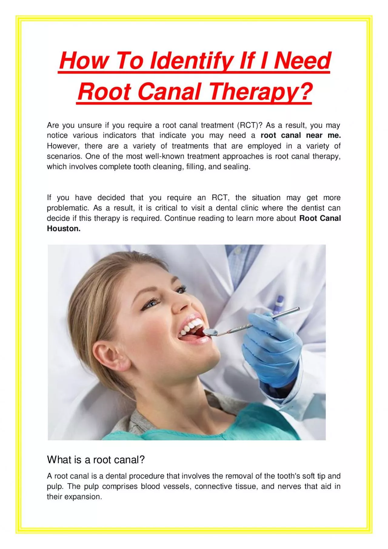 PDF-How To Identify If I Need Root Canal Therapy?