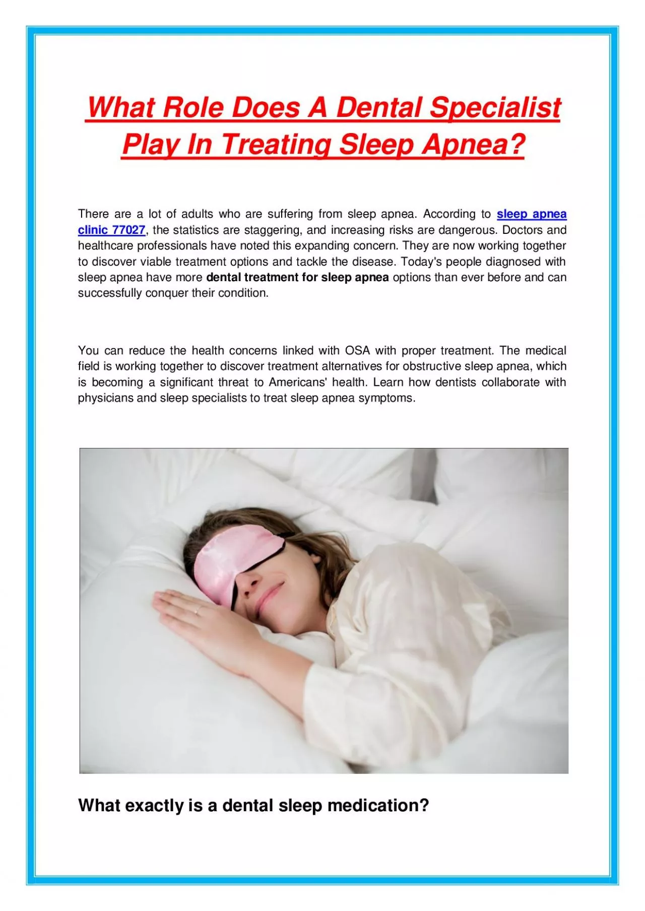 PDF-What Role Does A Dental Specialist Play In Treating Sleep Apnea?