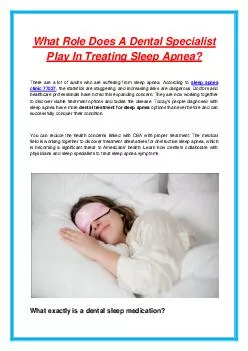 What Role Does A Dental Specialist Play In Treating Sleep Apnea?