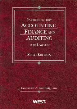 (BOOS)-Introductory Accounting, Finance and Auditing for Lawyers, 5th (American Casebook)