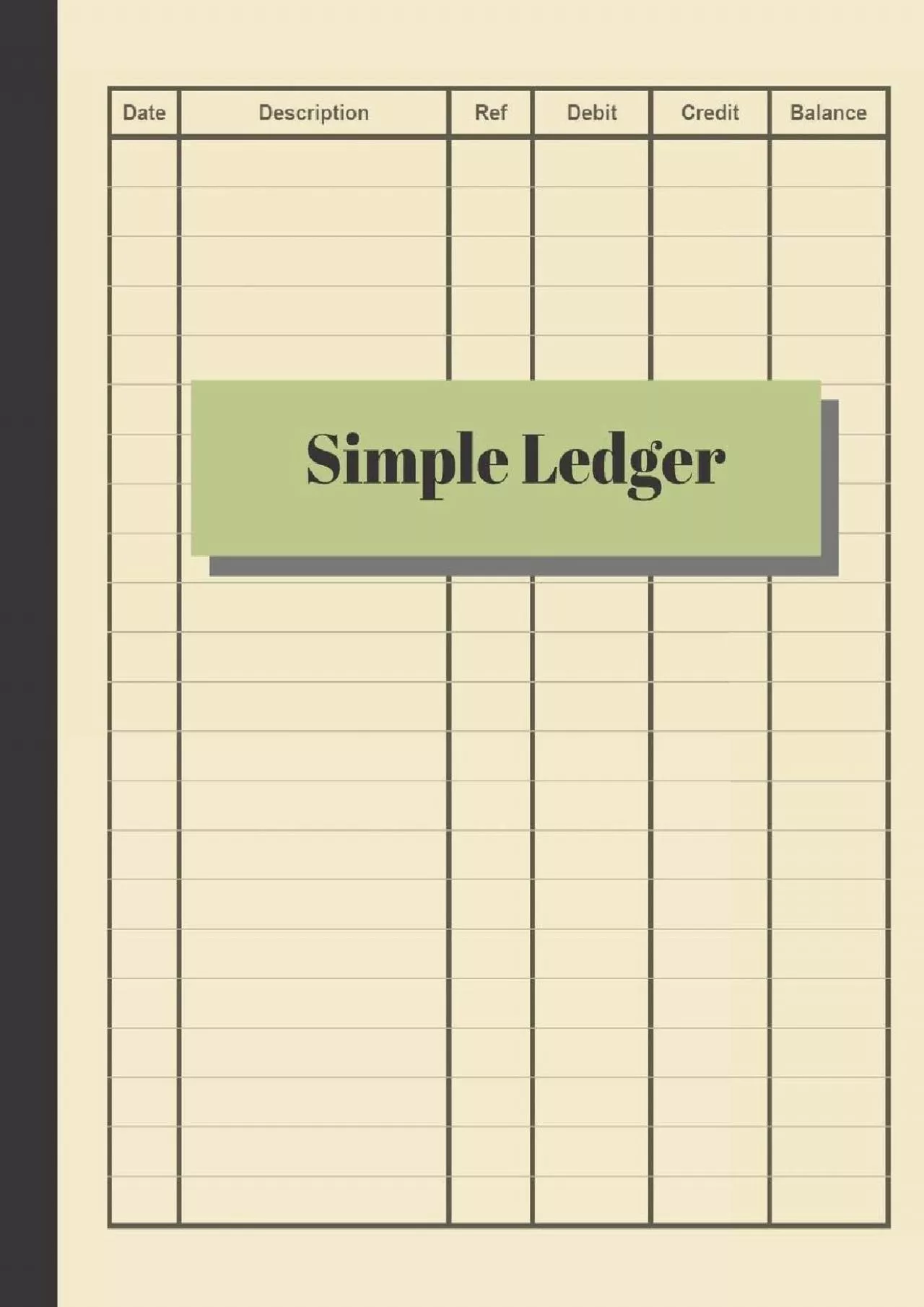 (EBOOK)-Simple Ledger: Cash Book Accounts Bookkeeping Journal for Small Business | 120