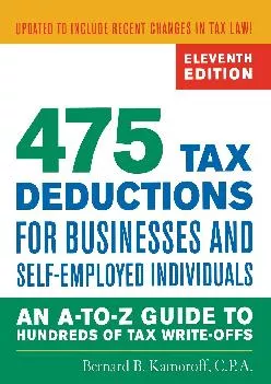 (BOOS)-475 Tax Deductions for Businesses and Self-Employed Individuals: An A-to-Z Guide to Hundreds of Tax Write-Offs