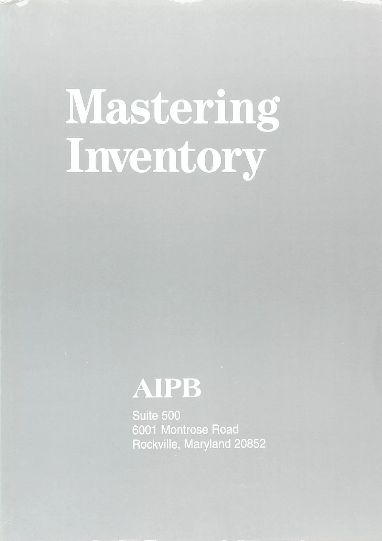 (BOOK)-Mastering Inventory (Professional Bookkeeping Certification)