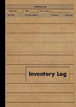 (BOOK)-Inventory Log: Large Inventory Log Book - 120 Pages for Business and Home - Perfect