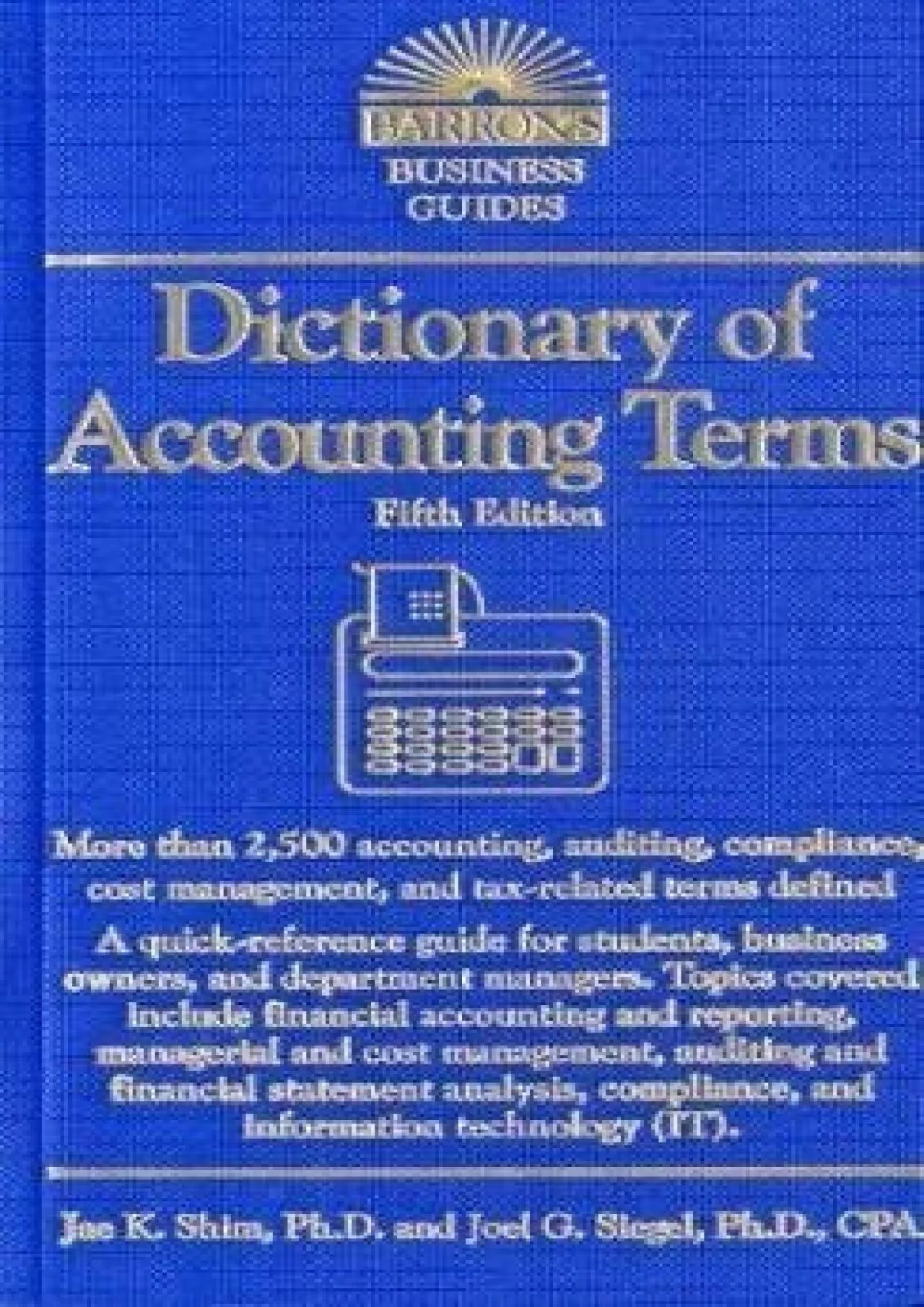 (BOOK)-Dictionary of Accounting Terms (Barron\'s Business Dictionaries)