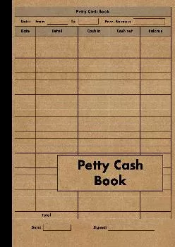 (BOOK)-Petty Cash Book: Ledger for Petty Cash Record Keeping - Large - 120 Pages - Business