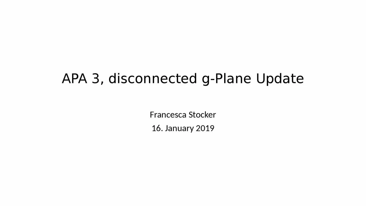 APA 3, disconnected g-Plane Update