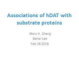 Associations of  hDAT  with substrate proteins
