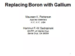 Replacing Boron with Gallium