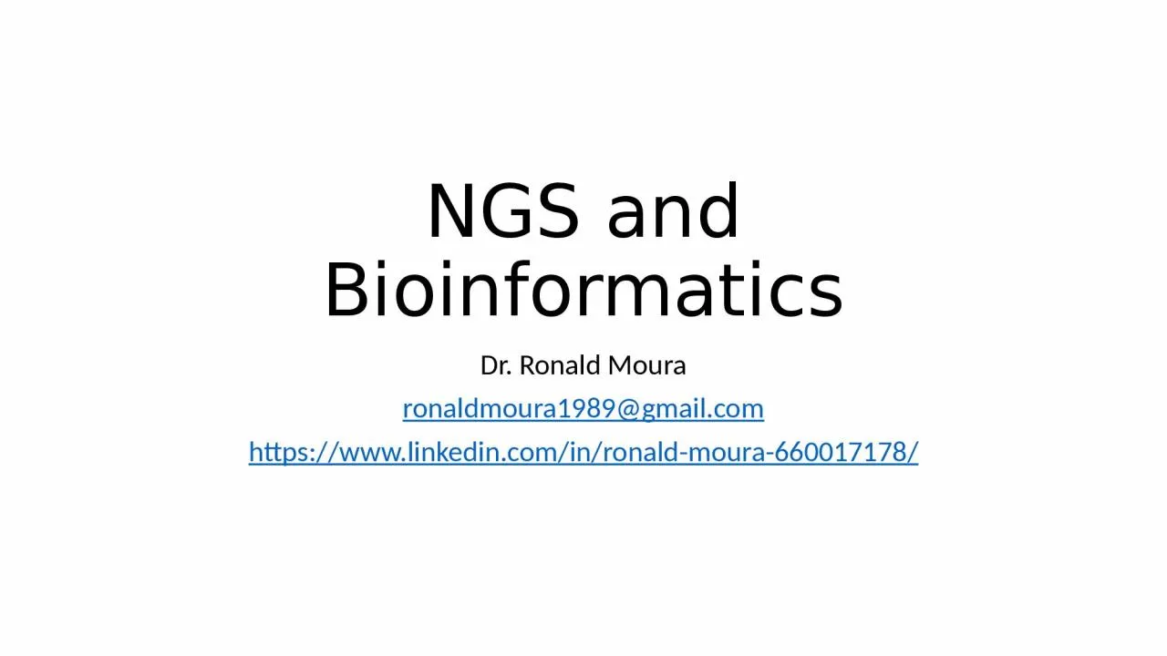 NGS  and   Bioinformatics