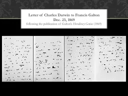 Letter of Charles Darwin to Francis Galton