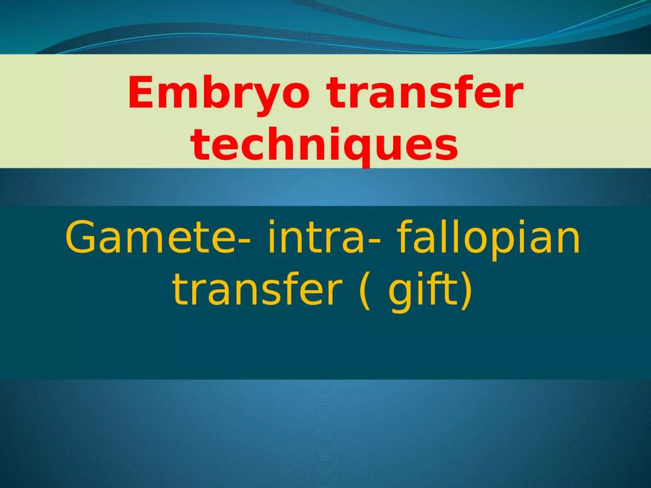 Embryo transfer techniques