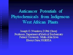 Anticancer Potentials of Phytochemicals from Indigenous West African Plants