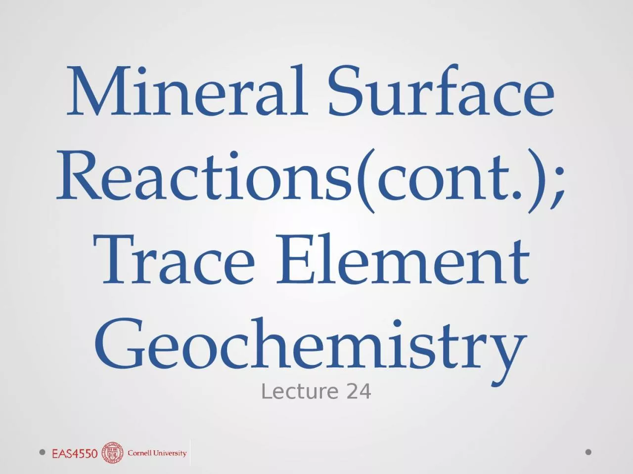 Mineral Surface Reactions