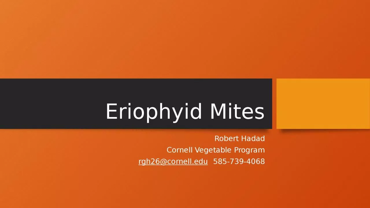 PPT-Eriophyid Mites Robert Hadad