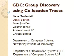 GDC: Group Discovery using Co-location Traces