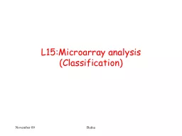 L15:Microarray analysis (Classification)