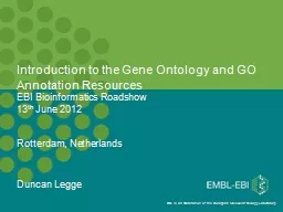 EBI Bioinformatics  Roadshow
