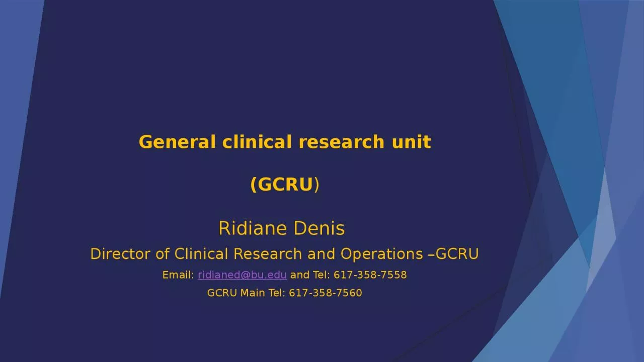 PPT-General clinical research unit