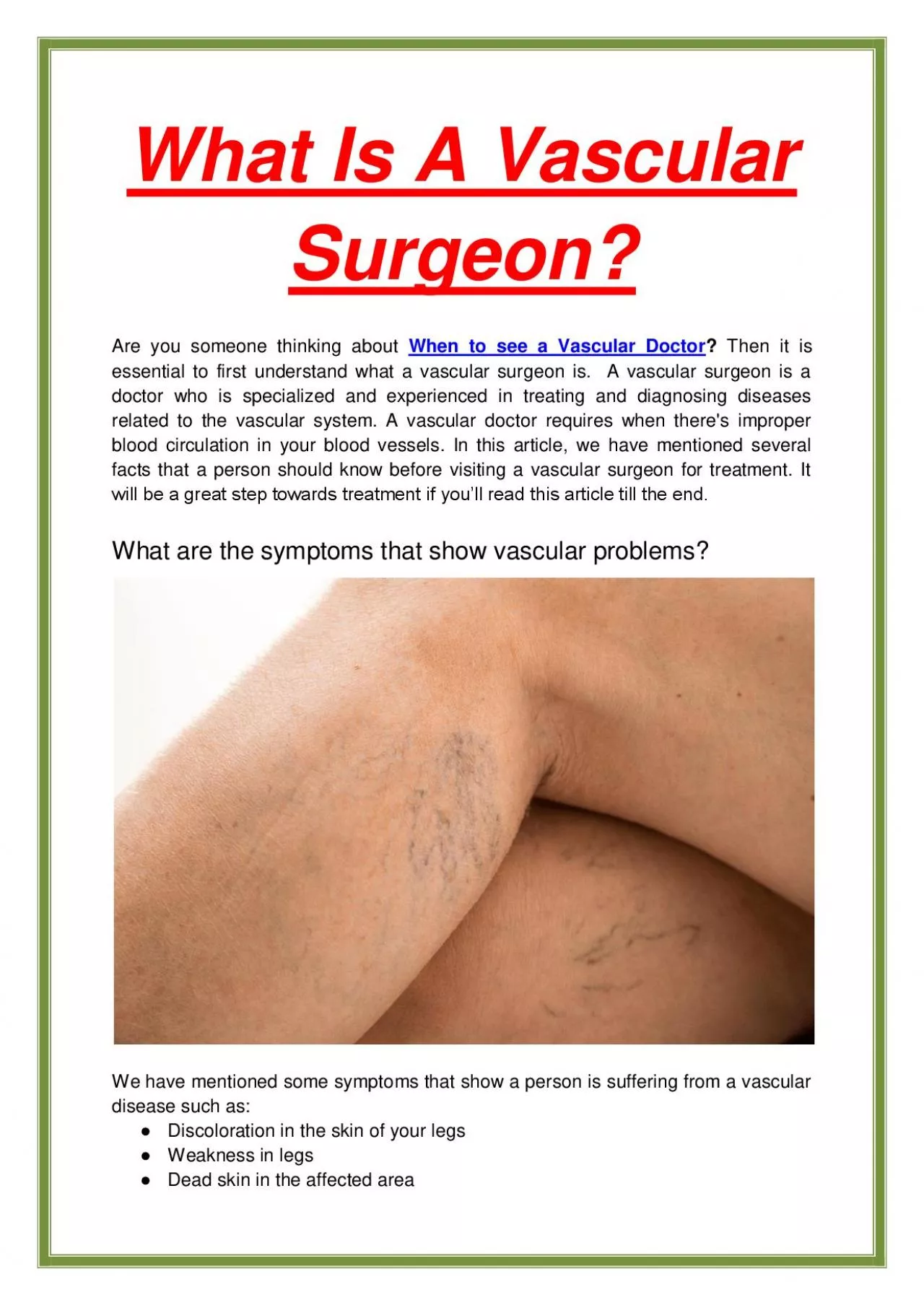 What Is A Vascular Surgeon?