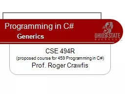 Programming in C# 	 Generics