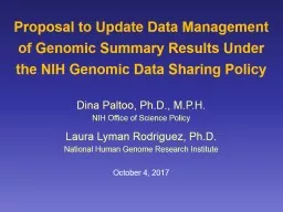 Proposal to Update Data Management of Genomic Summary Results Under the NIH Genomic Data