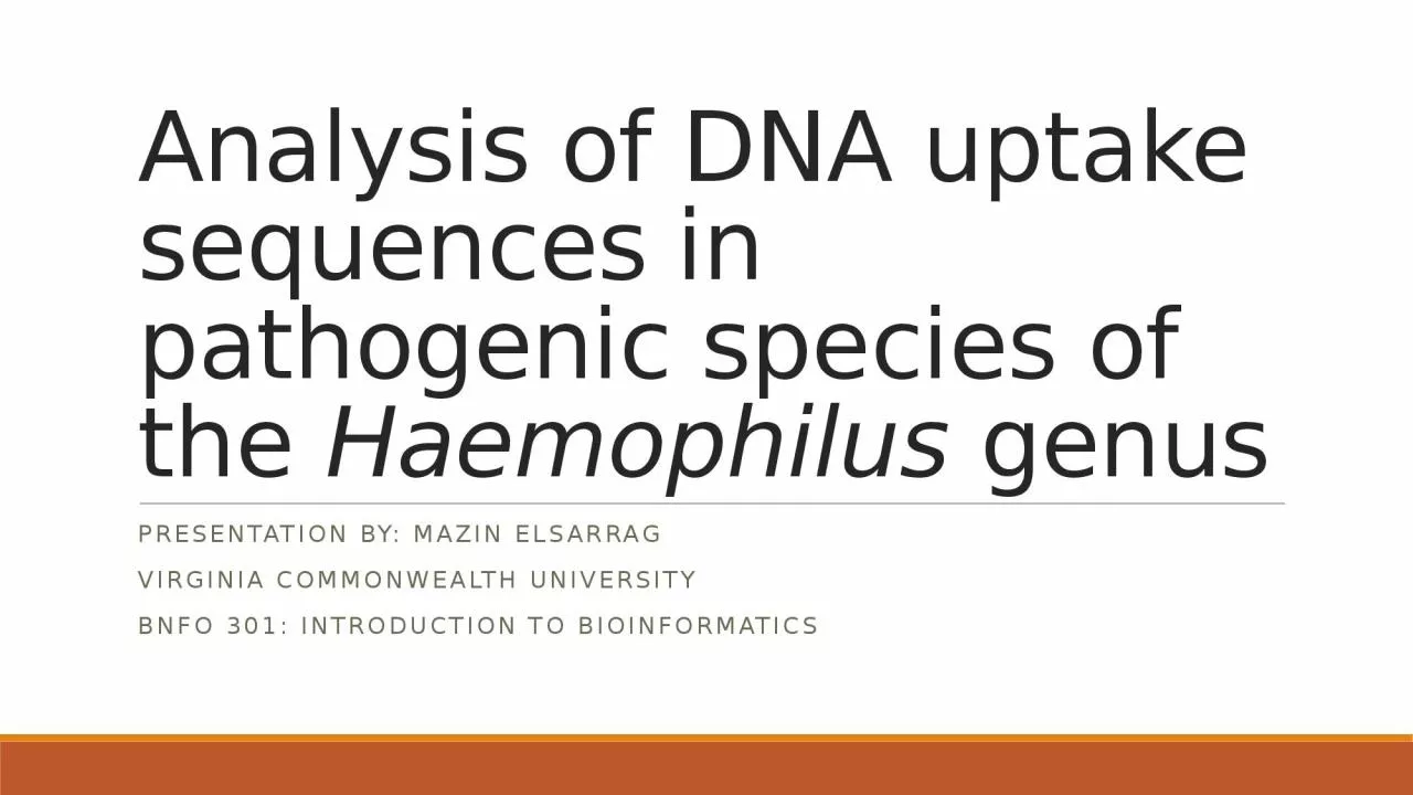 PPT-Analysis of DNA uptake sequences in pathogenic species of the