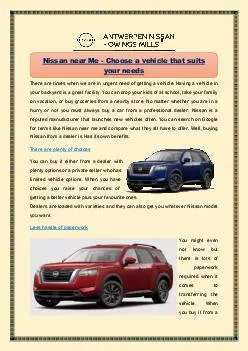 Nissan near Me - Choose a vehicle that suits your needs