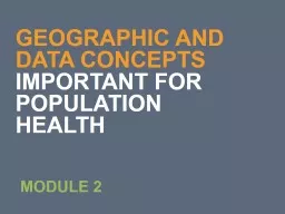 GEOGRAPHIC AND DATA CONCEPTS