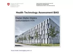 Health Technology Assessment BAG