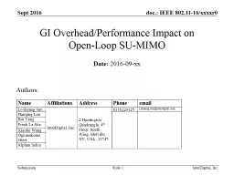 GI Overhead/Performance