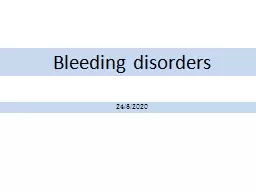 Bleeding disorders 24/8/2020