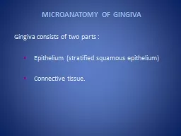 MICROANATOMY OF GINGIVA Gingiva consists of two parts :