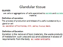 Glandular tissue  GLANDS