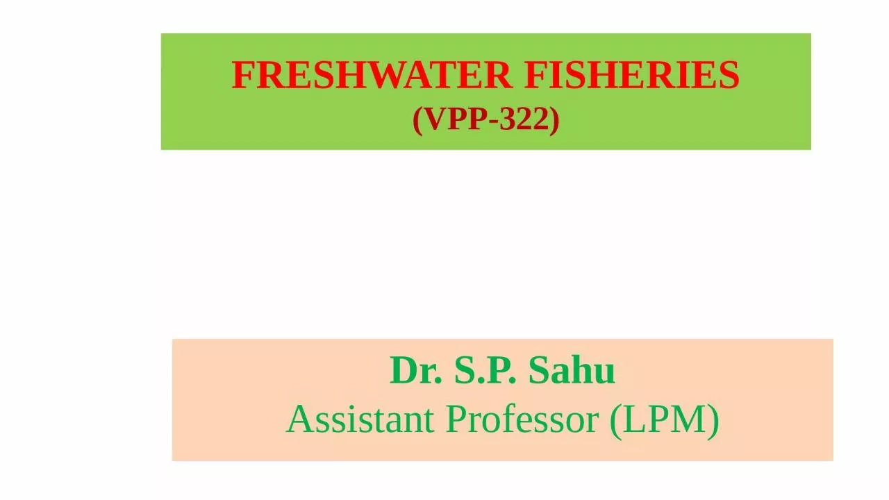 PPT-FRESHWATER FISHERIES ( VPP