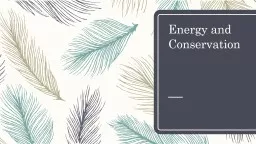 Energy and Conservation/Natural Resources