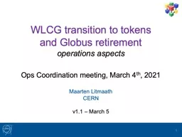 WLCG transition to tokens