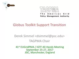 Globus Toolkit Support Transition
