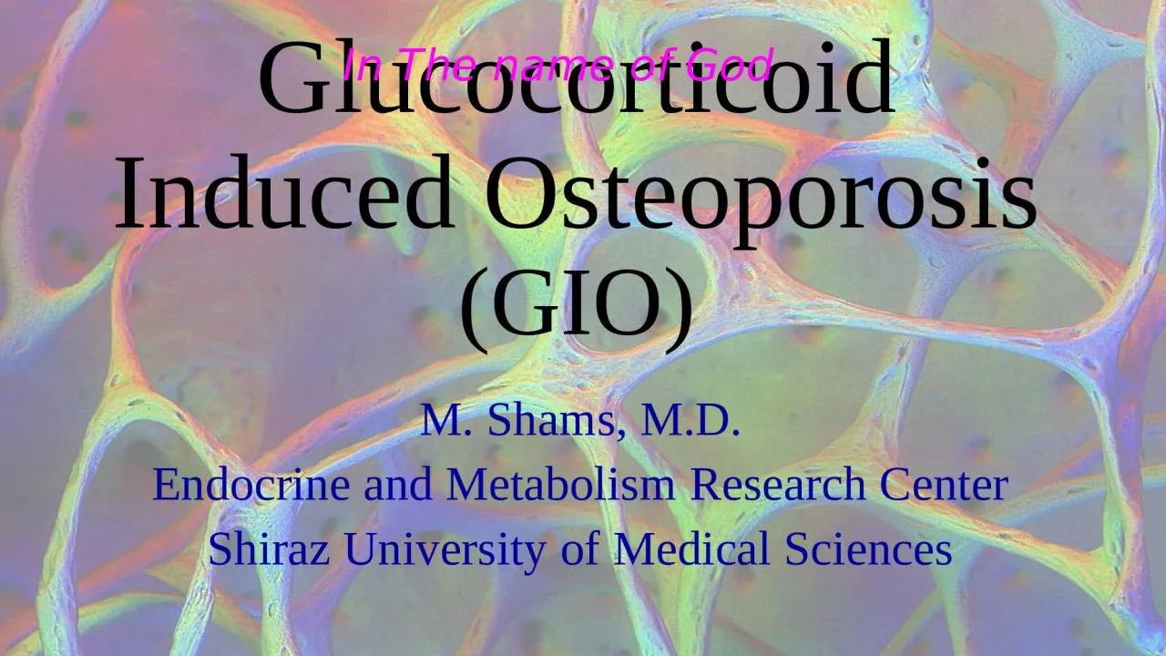 Glucocorticoid Induced Osteoporosis